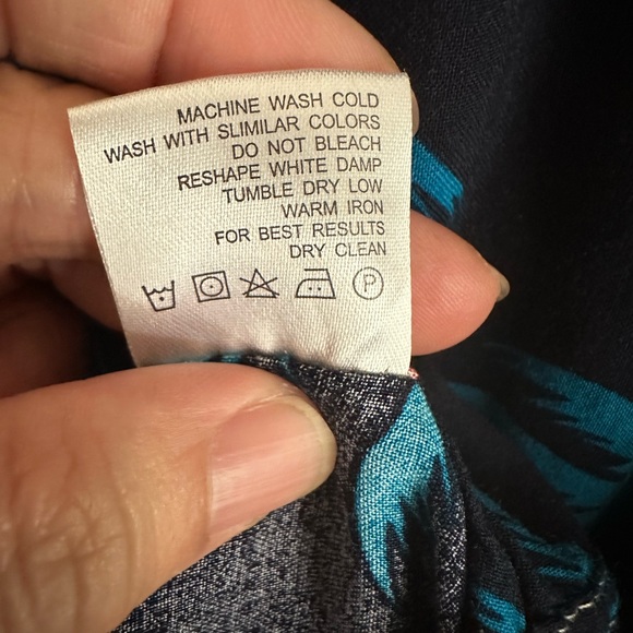 Men’s Palm Tree Hawaiian Short Sleeve Black Blue Shirt  Design By Italy Size XL - Picture 7 of 7